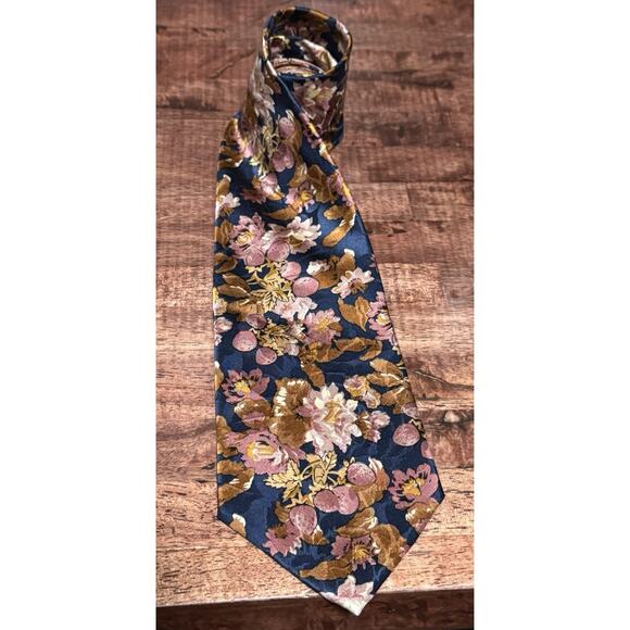 Nordstrom’s Men’s Floral 100% Silk Neck Tie Hand Sewn In Italy (57 x 4") - Picture 1 of 4